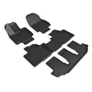 Toyota Highlander Hybrid Floor Mat Set - Row 1/2/3 - 3D MAXpider - Kagu - Black - `20-`23 Toyota Highlander Hybrid Floor Mat Set - Row 1/2/3 - 3D MAXpider - Kagu - Black - `20-`23